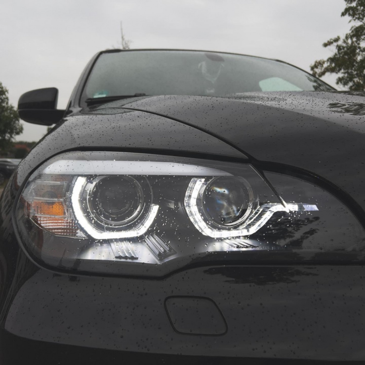 Xenon LED Tagfahrlicht Angel Eyes Scheinwerfer für BMW X5 E70 07-10 schwarz